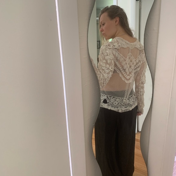 Vintage lace long sleeve blouse - Picture 5 of 6